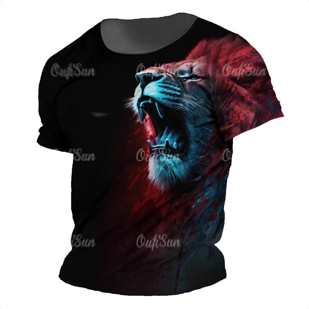 

Men s T-Shirt 3d Animal Print Short-Sleeved O-Neck Top 3d Casual Street Men s T-Shirt Oversized Retro T-Shirt Men s Clothing 6XL