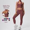 Cross-Back Halter Push-Up High-Waisted Yoga Set with High-Stretch Fitness Pants