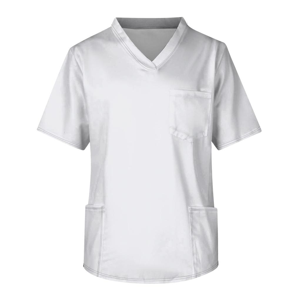 DIY Name Embroidery Customization Men's Short Sleeve Button Lapel Solid Color Chest Pocket Dry-nurse Top