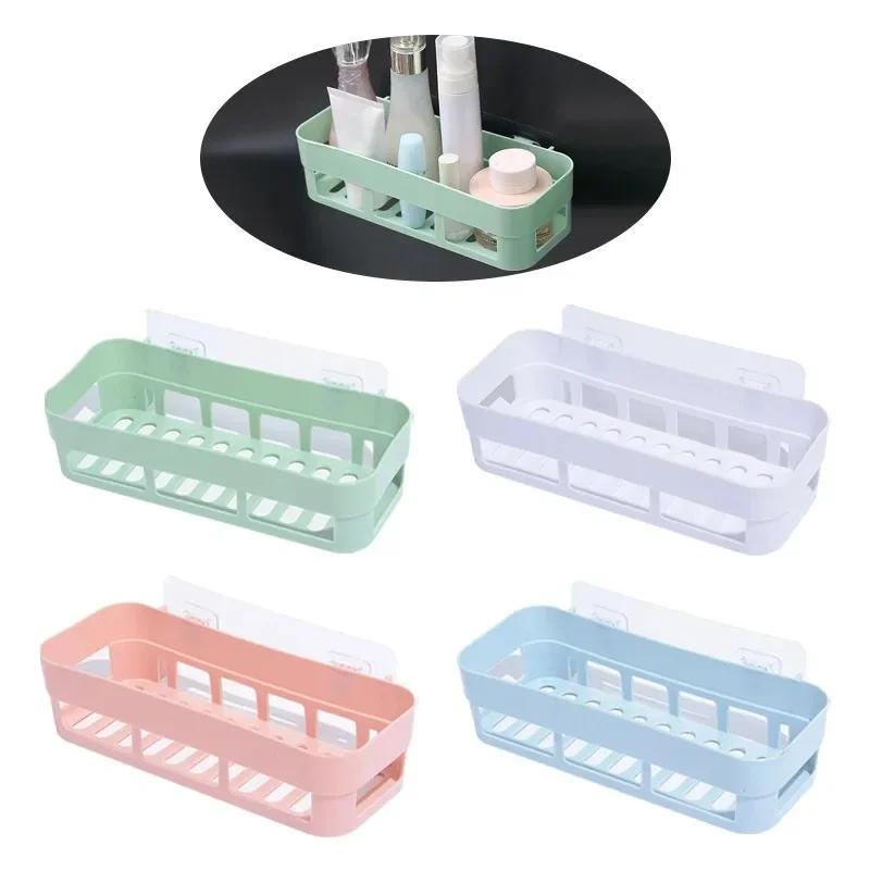 Shower Caddy Plastic Drain Rack Multi Wall-Mounted Purpose Bathroom Storage Shelf Self-Adhesive Shower Organizer Supplies