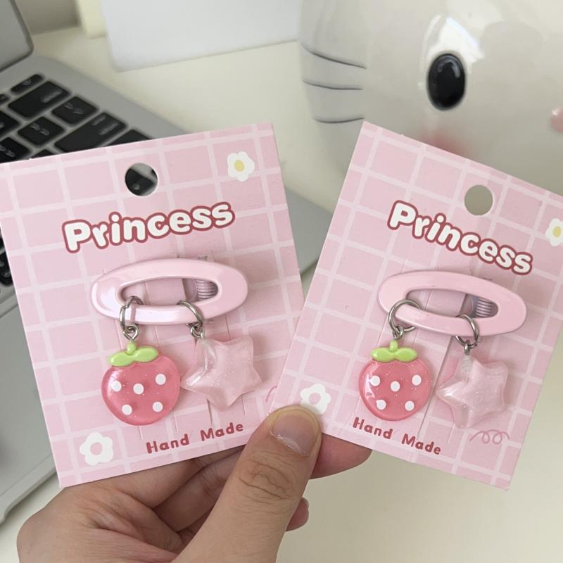 Pendant Jelly Strawberry Star Oval Clip Soft Cute Ins Girl Sweet Hair Clip Five-Pointed Star Hair Accessories Hairpin