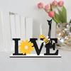 Farmhouses Wooden Love Letter Sign with Sunflowers and Bees Accent for Home or Office Spring Summer Tabletop Decors