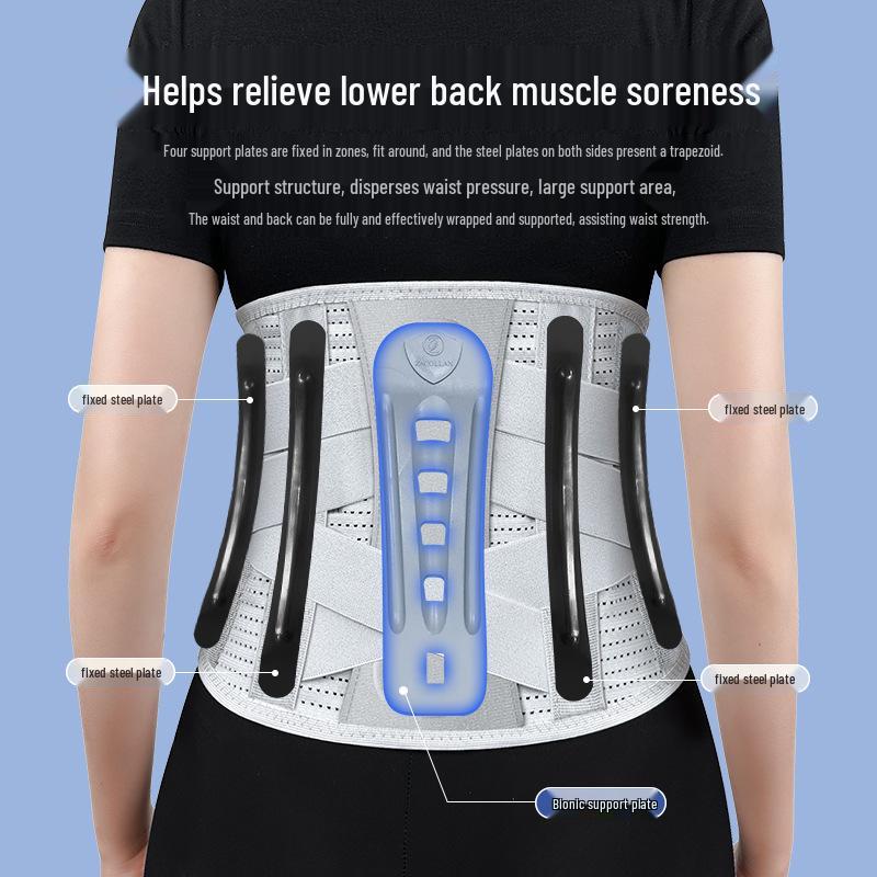 Breathable Lumbar Support Belt for Men & Women – Ideal for Disc Herniation Recovery with Steel Plate & Abdominal Binder.