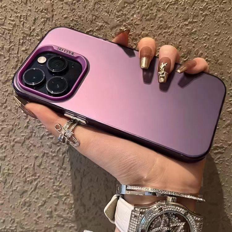 

Чехол для телефона с лазерной вспышкой для Apple iPhone 16 ProMax-PC, пластиковый, ударопрочный, прочный, креативный чехол для iPhone16/15/14/13/12/11/Pro/Promax/Plus/XS/XSMAX/XR Apple 11pro фиолетовый