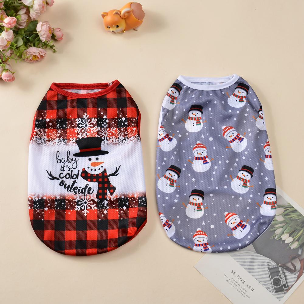 Christmas Cats Costume for Small Medium Cats Dogs Cute Deer Print Kitten Vest T-shirt Breathable Chihuahua New Year Apparel Gift