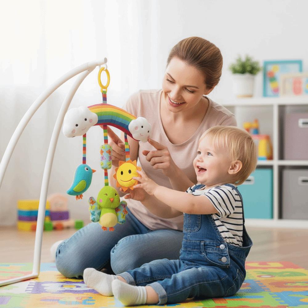 Soft Sensory Rattles Baby Toys Plush Animal Stroller Hanging Toy Infant Activity Center  Toddler