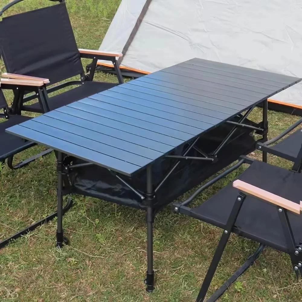 Outdoor Portable Folding Desk Lightweight with Picnic Camping Table Easy Carrying Bag for Self-Driving Trips Egg Roll Long Table