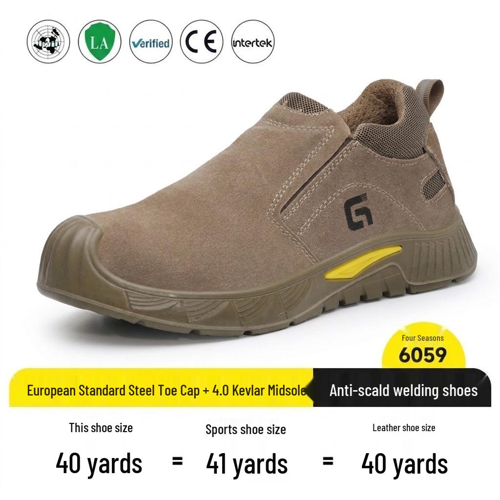Welder Safety Shoes: Breathable, Anti-smash, Anti-puncture, Anti-slip, Steel Toe, Comfortable, Wear-resistant, Lightweight Work Footwear.