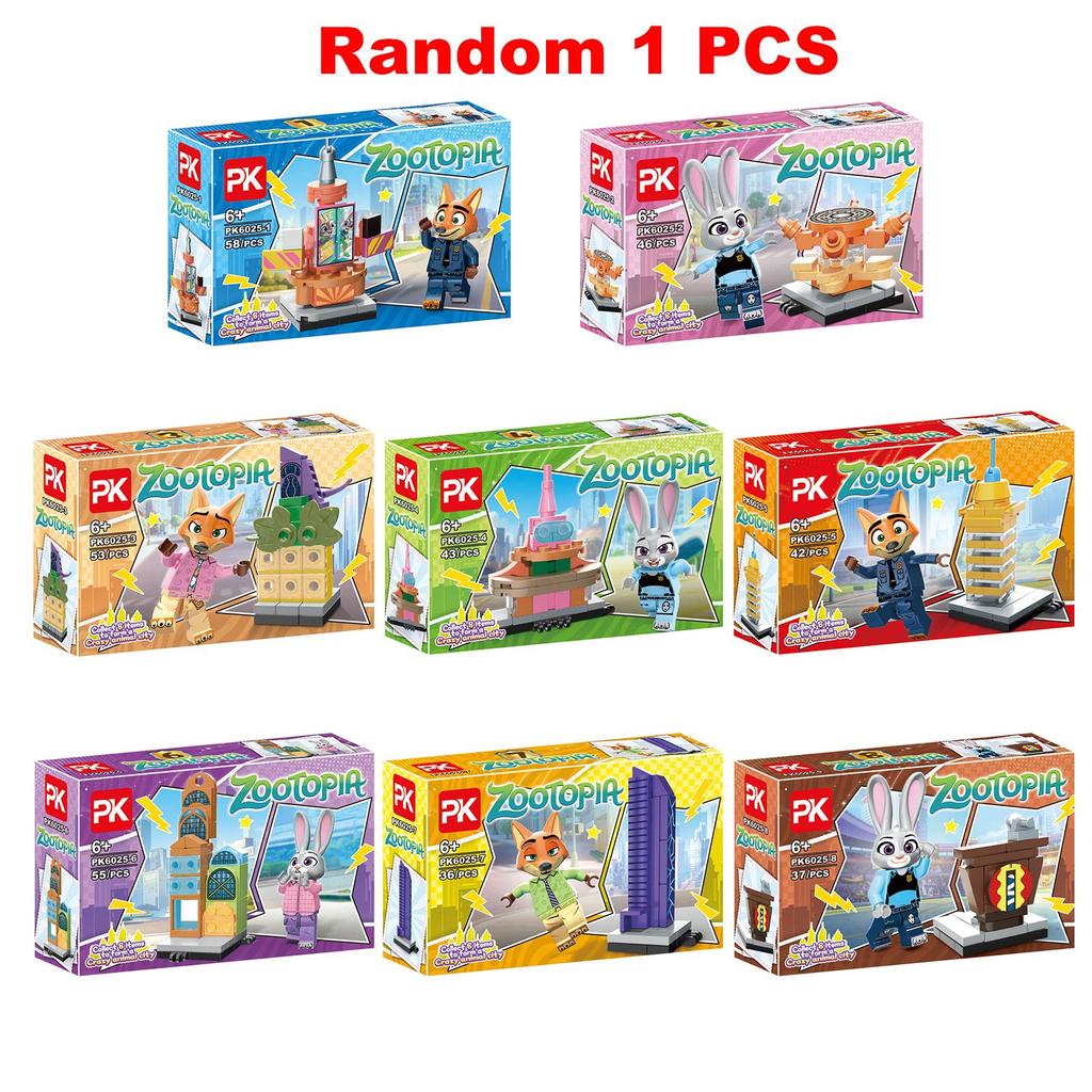non-toxic Zootopia 2 Building Blocks Anime Figures Judy Nick Chief Bogo Cartoon Figrues Bricks Children's Assembly Toys Model