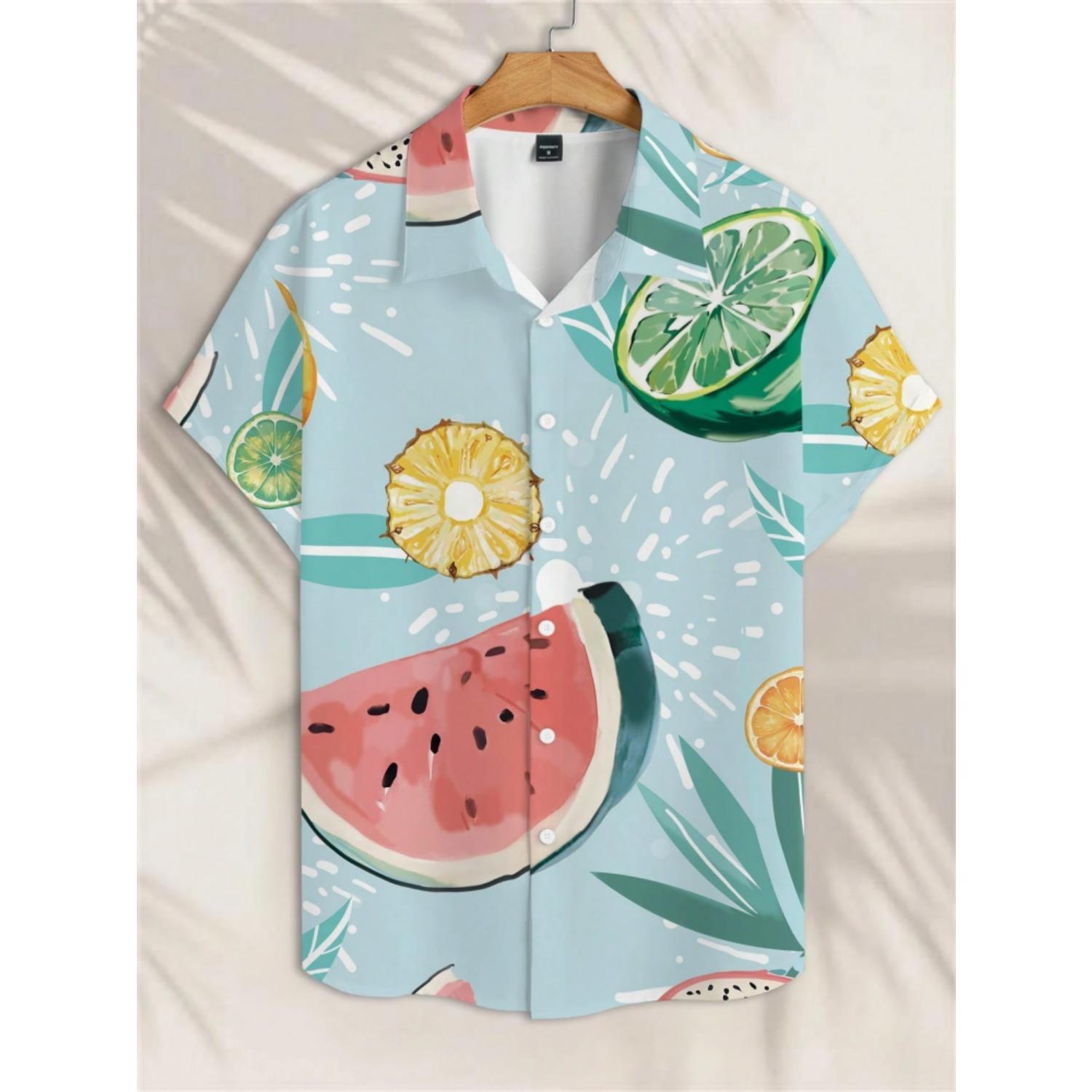 

2025 Новые летние повседневные рубашки с коротким рукавом с 3D цветочным принтом, мужские повседневные рубашки для улицы, пляжные рубашки в гавайском стиле 6XL