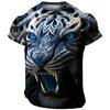 Animal Men'S T-Shirt 3d Tiger Print Fierce Beast Men Clothing Summer Casual Short Sleeved Street Cool Tops Tee Oversized T Shirt