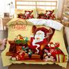 3D Christmas Duvet Cover Set Red Colour Merry Christmas Theme Tree Gift Pattern For Kids Teens Adult Bedding Set King Queen Size
