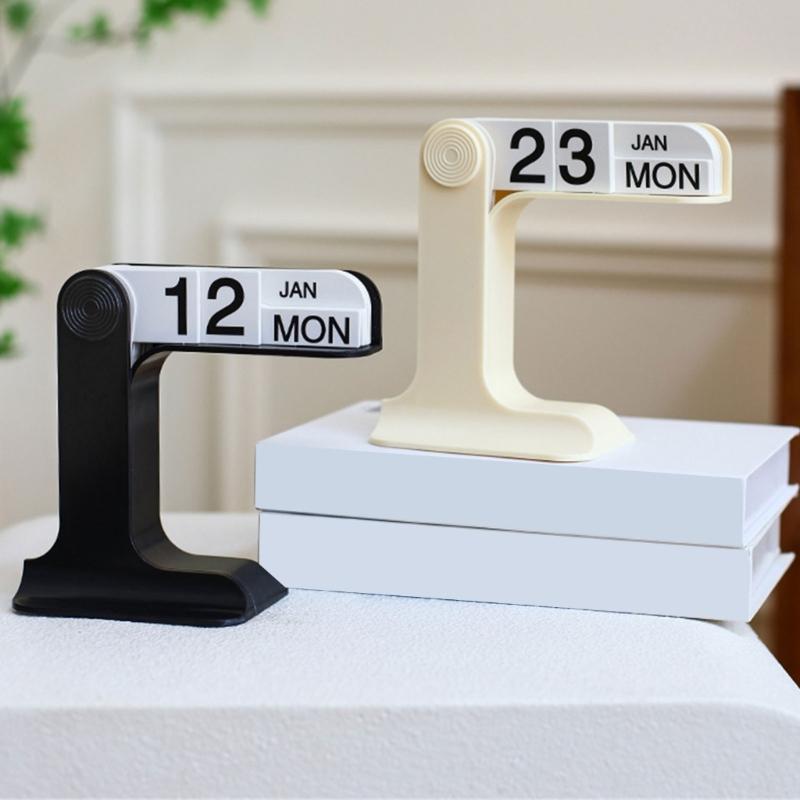 Desk Calendar with Dates Week Month Displays Flipping Permanent Calendar Office Desk Calendar for Planning Scheduling