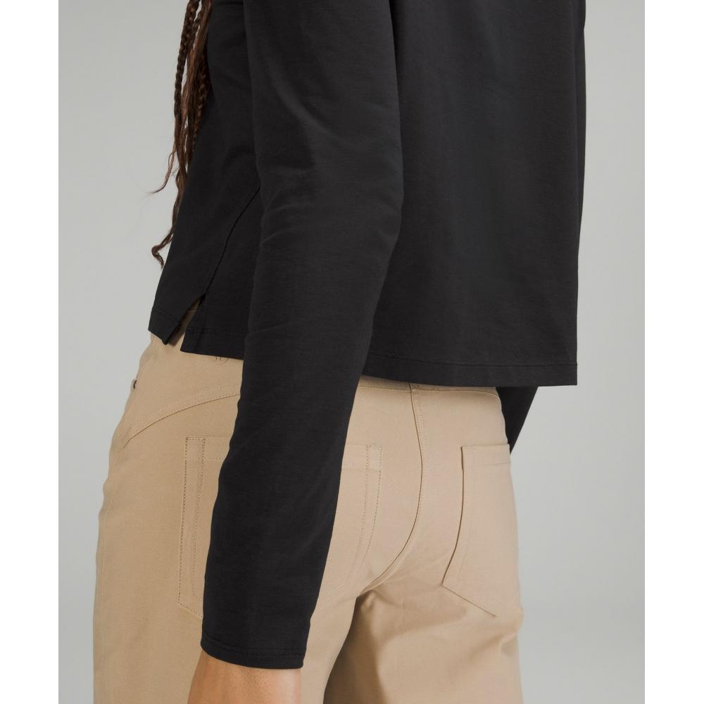 Lululemon Classic Fit Cotton Blend Long Sleeve Shirt Black