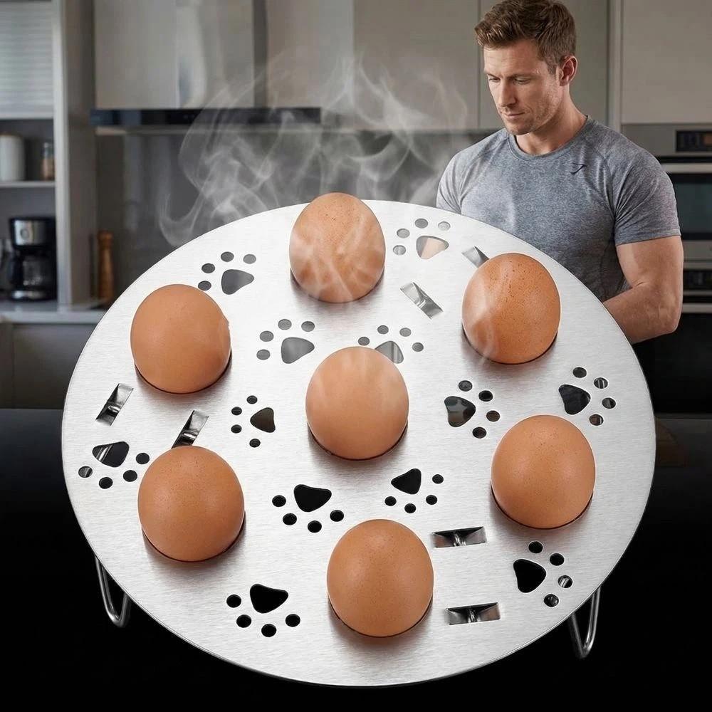 Round Stainless Steel Steaming Grid Thickened Folding Steamed Egg Rack  Steaming Eggs