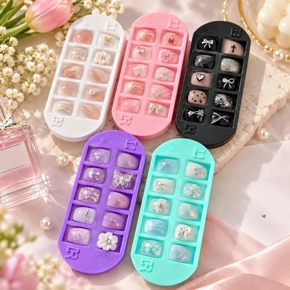 Reusable False Nail Display Stand With L/R Mark Nail Art Storage Plate Nail Art Organizer Salon