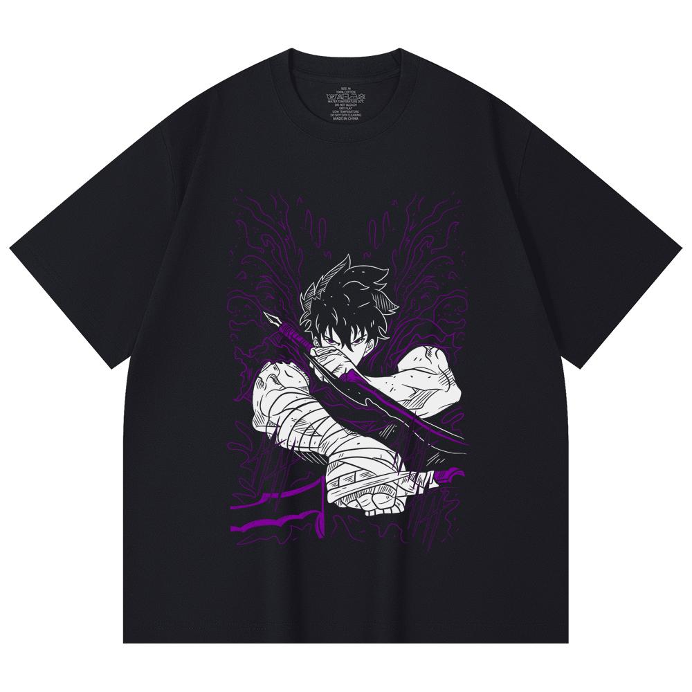 230 Gsm 100% Cotton Solo Leveling V7 Print Unisex Heavy Cotton T Shirt