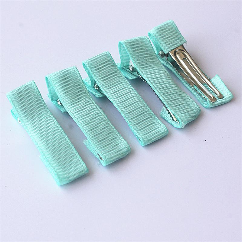 40 buc Clips Aligator Căptușiți cu Panglică Grosgrain de 35 mm pentru Fetițe Prințese Cozi de Cal Ace de Păr Copii Accesorii Clip de Păr val de mare