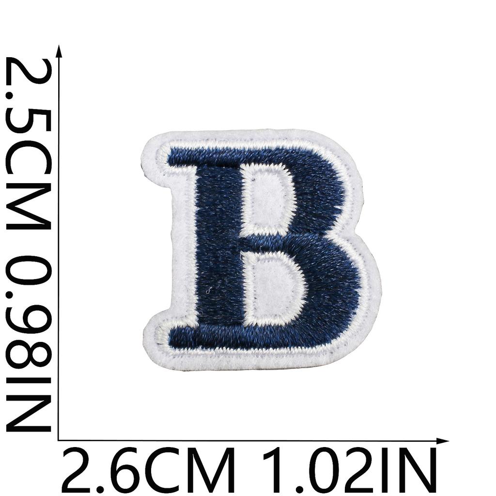 Mini Pegatina de Tela Bordada con Alfabeto Inglés Tamaño Pequeño DIY para Bolso Cambiante Parche Decorativo Pegatina Etiqueta Bordada por Computadora Número