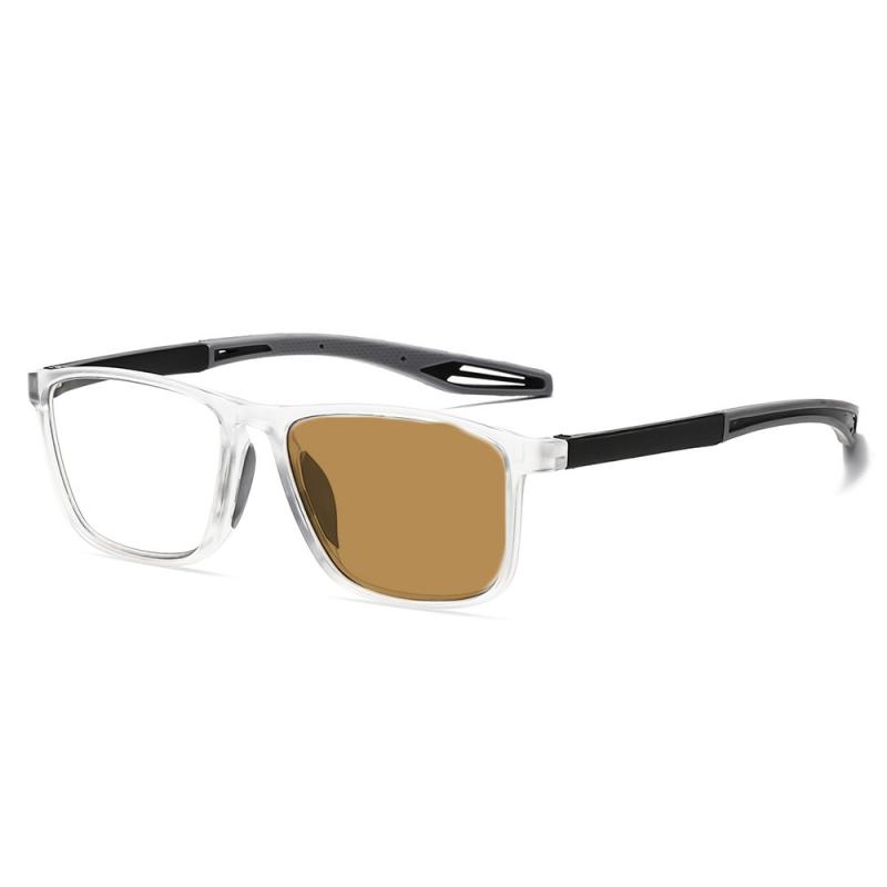 Men TR Ultralight Photochromic Reading Glasses Unisex Women HD Presbyopia Eyewear Vintage Discoloration Sunglasses 0 To +4.0