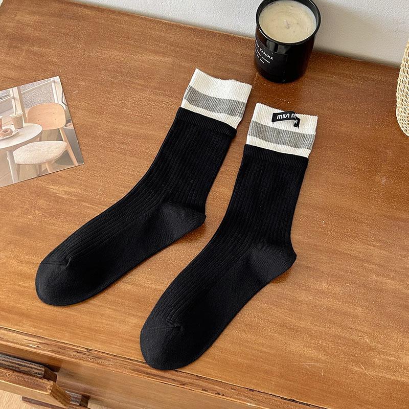 Twist Pile Socks Season Thickened, Warm Fashionable, Versatile Girls' Solid Color Mid-Leg Socks Durable And Comfortable Socks