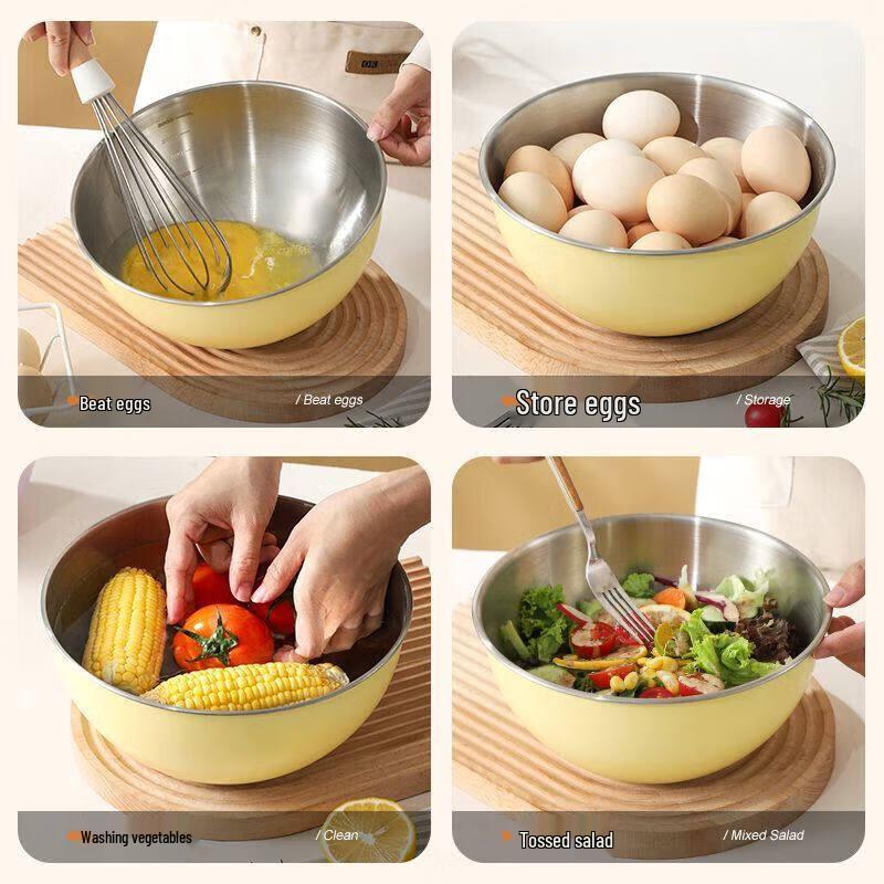 ZISIZ 316 Food-Grade Stainless Steel Dough Mixing Bowl