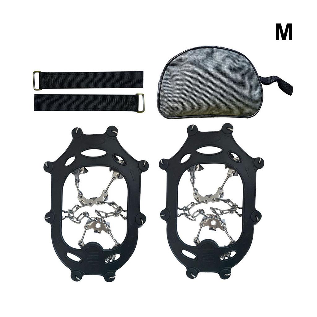24 Tooth Stainless Steel Ice Crampons Anti Slip Snow Climbing Gear for Hiking Boots