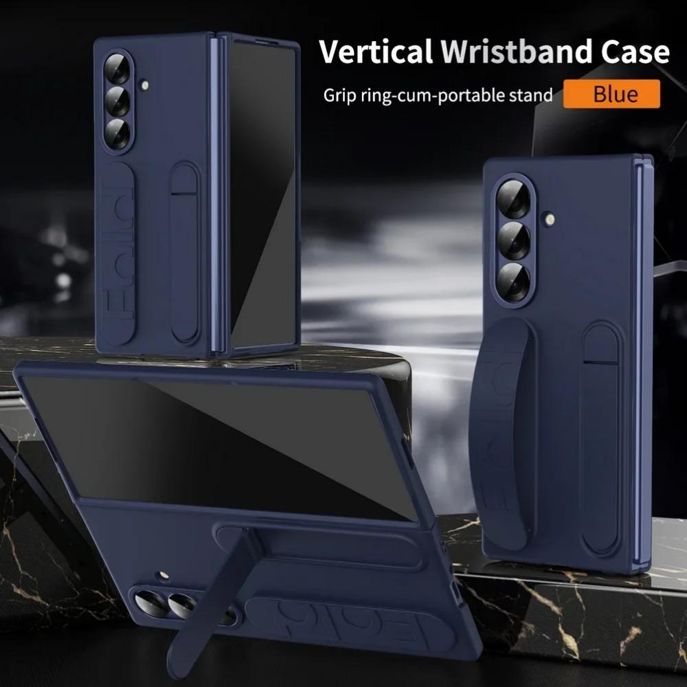 Lyxigt handledsband Bärbar stativhållare Multifunktionellt phone case för Samsung Z Fold 7 6 5 4 3 Stötsäkert Skyddande baksidesskydd