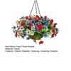 Artificial Hanging Flower with Basket for Outdoors, 4th of July Patriotic Faux Violet Flowers, UV Resistant Fake Plants for Outside Porch, Yard, Patio