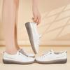 White Genuine Leather Lightweight Breathable Women's Fashion Sneakers - Soft Sole, Wear-Resistant, Flat Bottom (2025).