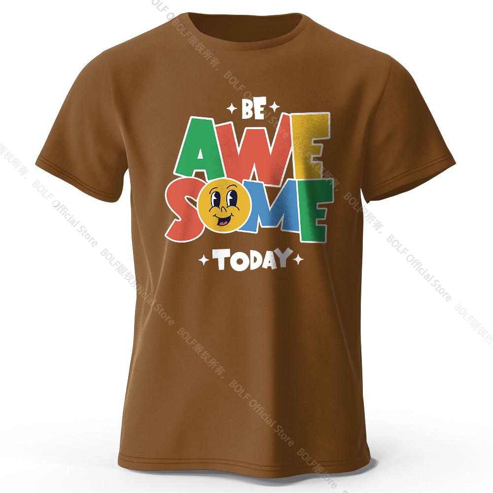 Unisexs Be Awesome Today Printed Tshirt 100 Cotton Oversized Motivational Graphic Tees For Wounisex Summer Tops Positive Streetwear