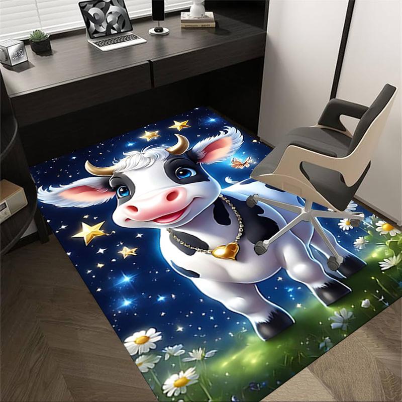 

1PC cow stars Non-Slip Floor Carpet Compatible for Office&Living Room&Bedroom&Dining room - Flat - Weave Machine-S0343 60cm by 90cm