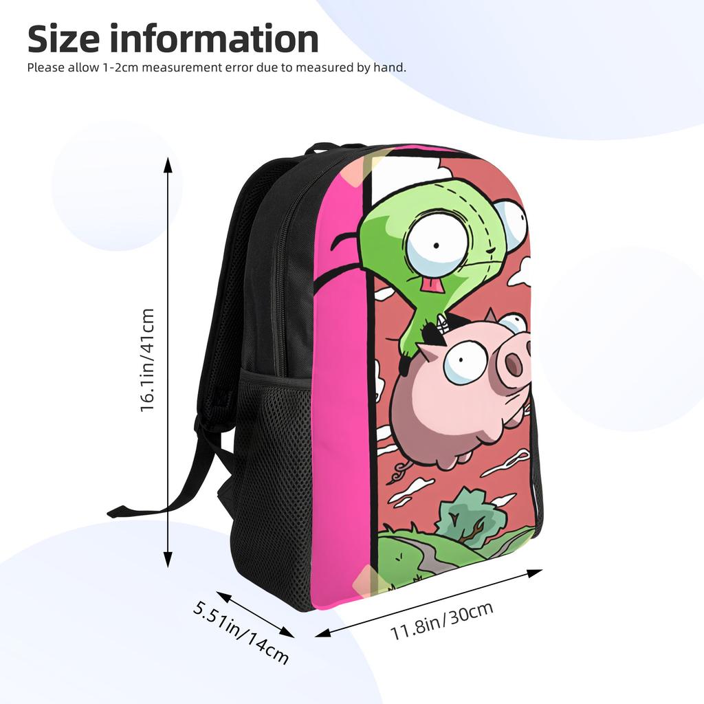 Gir Backpack Invaders Zims Outdoor Style Backpacks Boy Girl Designer Pattern School Bags Aesthetic Rucksack