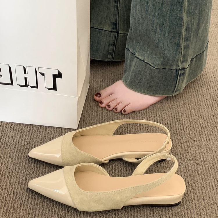 Flat-bottomed bag head sandals women's 2025 new summer beautiful French Mary Jane shoes with skirt pointed sandals