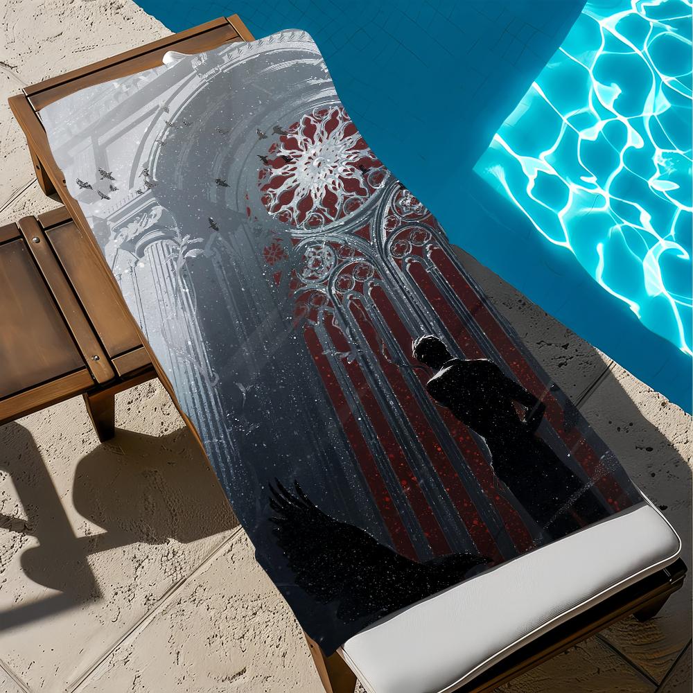 Sylus Love And Deepspace Towel Large Quick-Drying Microfiber Soft Beach Towel For Travel Fitness Sauna Bathing Camping