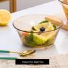 Flavinmci Heat-Resistant Amber Glass Salad Bowl