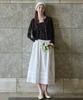 Tudment Pintuck Flare Skirt Ivory