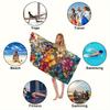 Watercolor Flower Butterfly Beach Towel Single Sided 2D Print Quick Dry Microfiber Towel for Beach Pool Bath Boho Aesthetic Vibe