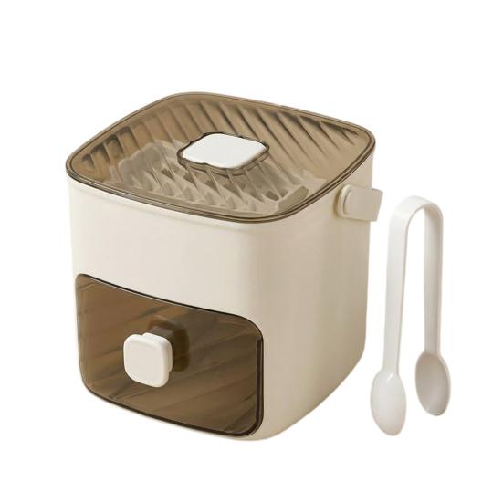 48 Cube Ice Maker with Easy Push Release Lid Ice Bin Built-in Storage Box Ice Cube Tray for Whiskey Cocktails Coffee Beverages