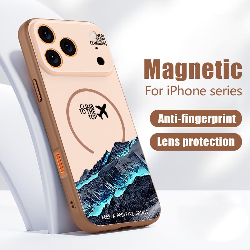 Magnetic For Magsafe Case For iPhone 17 Pro Max Airplane Landscape Pattern Skin Feeling Cover For iPhone 16 15 14 13 Pro Max