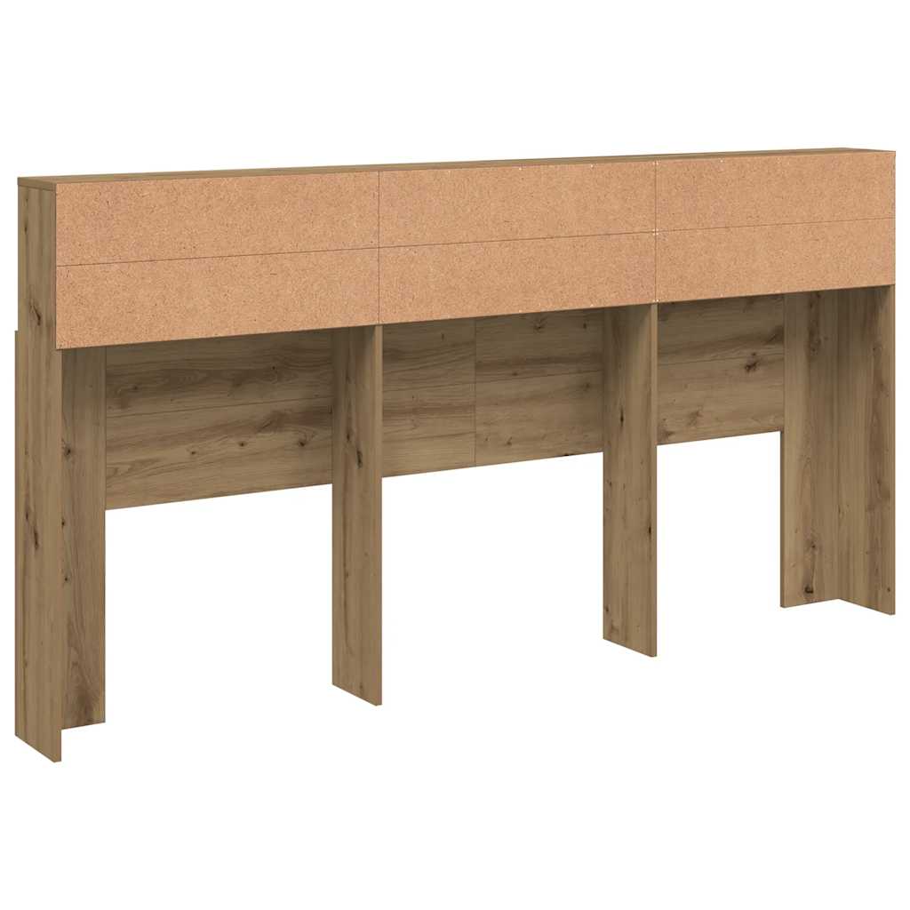 Bed Headboard with Shelves Artisan Oak 200 X 19 X 103.5 Cm