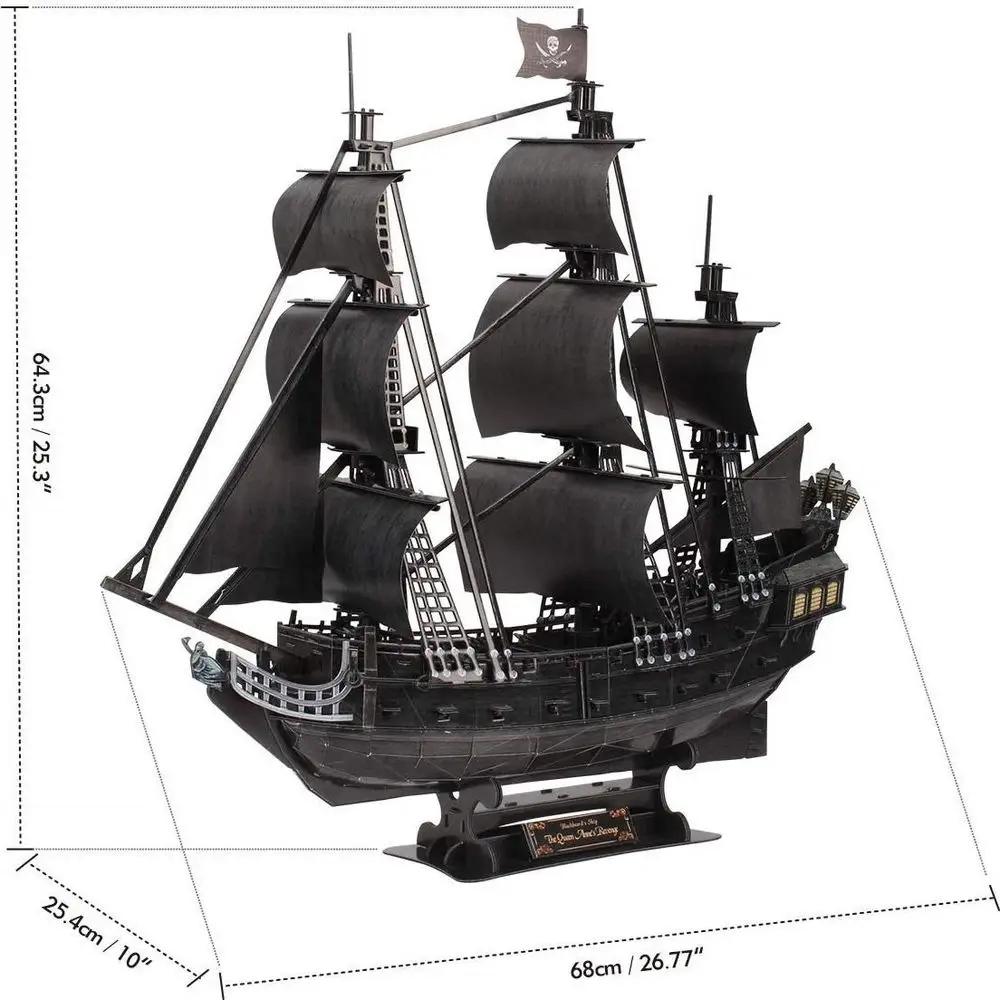 Puzzle divertente cubico 3d nave pirata vendetta della regina anna 308 elementi t4018h