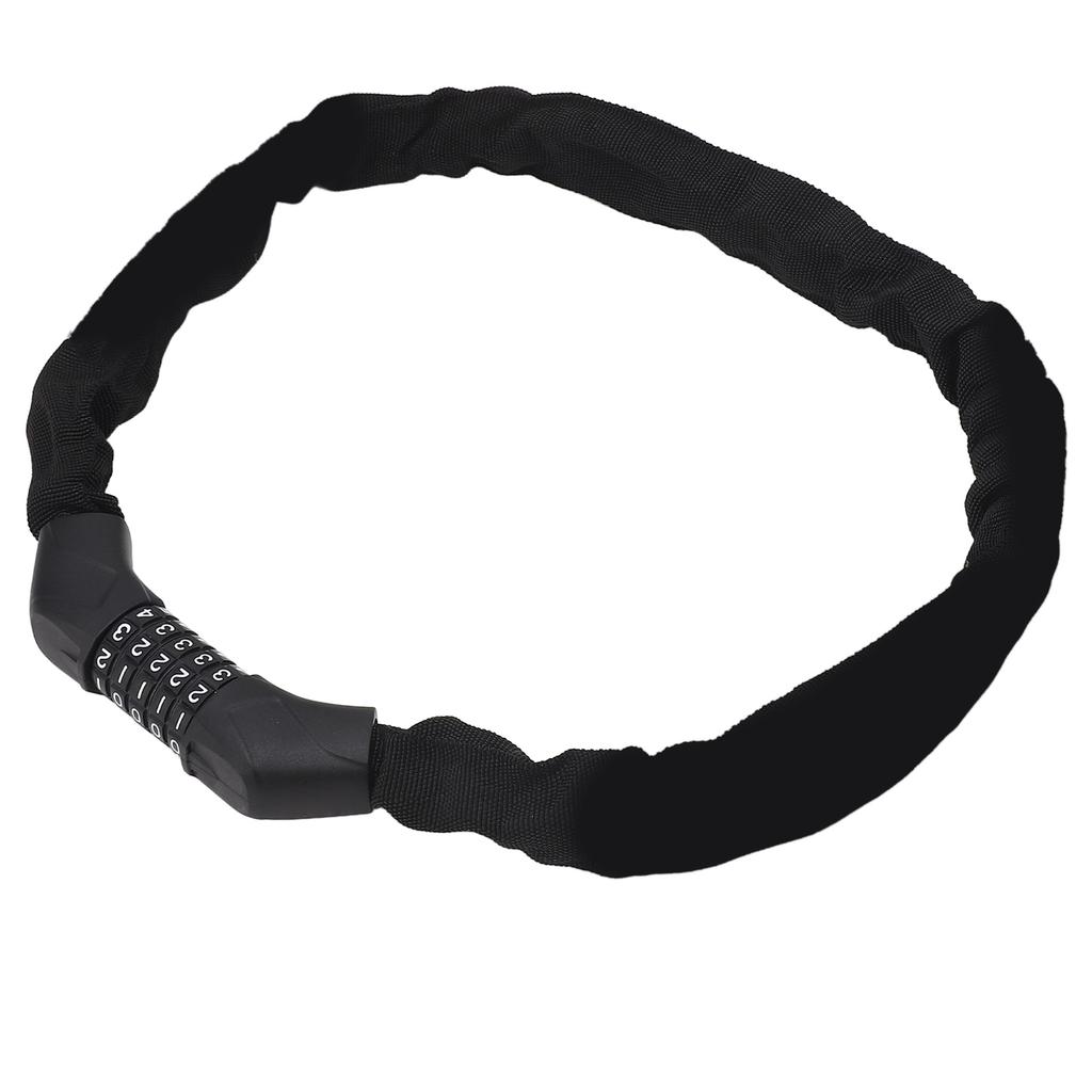 Bike Chain Lock with 5 Digit Combination Steel Anti Theft High Security Resettable Keyless Bike Lock for Scooter