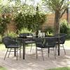 VidaXL 5-piece Garden Dining Set with Cushions Black Poly Rattan 3380921