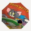 1pc Tom Jerry Automatic Folding Umbrella - Compact 8-Rib Design, Durable Plastic & Iron1461L