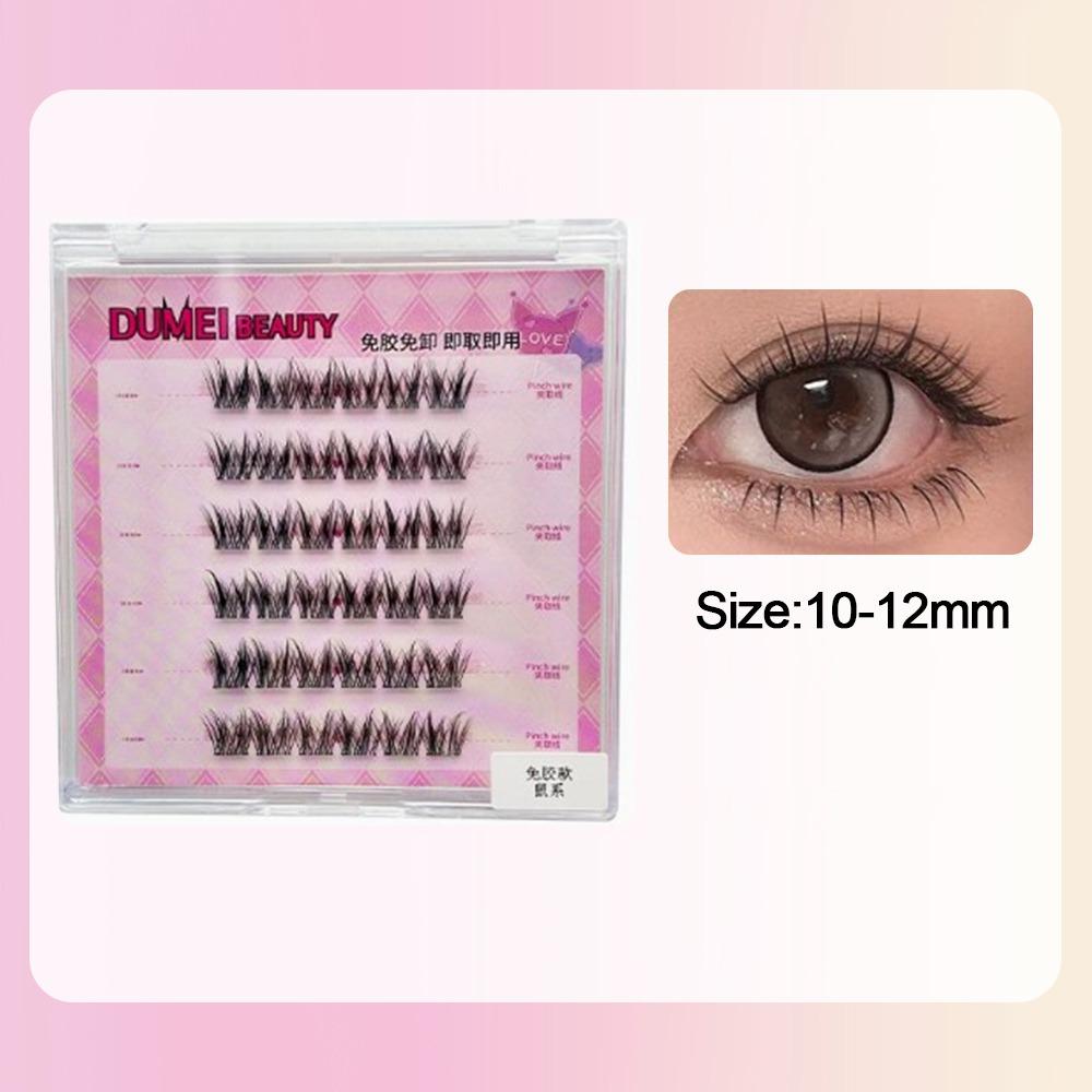 6 Rows Self Adhesive Eyelashes No Glue Individual Lashes High Quality Soft Idol Lash Clusters