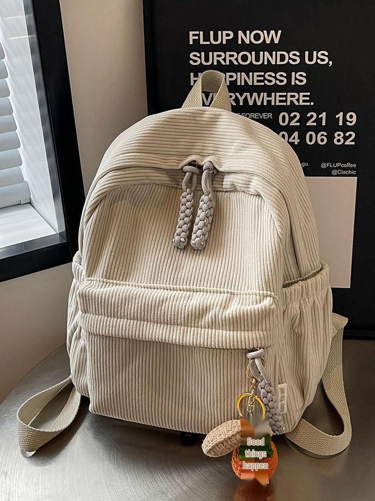 2025 New Fashion Women's Small Corduroy Double Shoulder Backpack