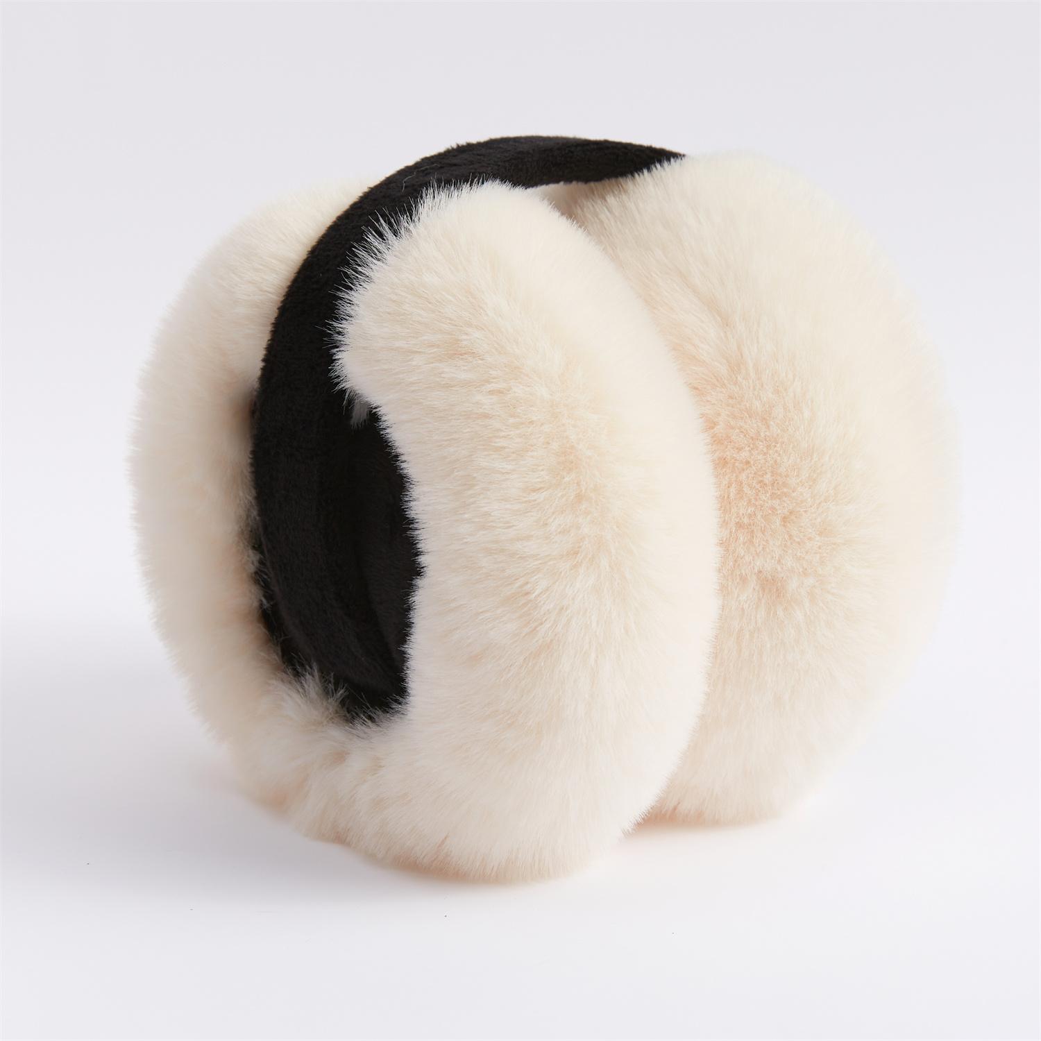 

Новые контрастные цветные наушники светло-коричневые искусственный мех кролика унисекс наушники для друзей зимний подарок на день рождения