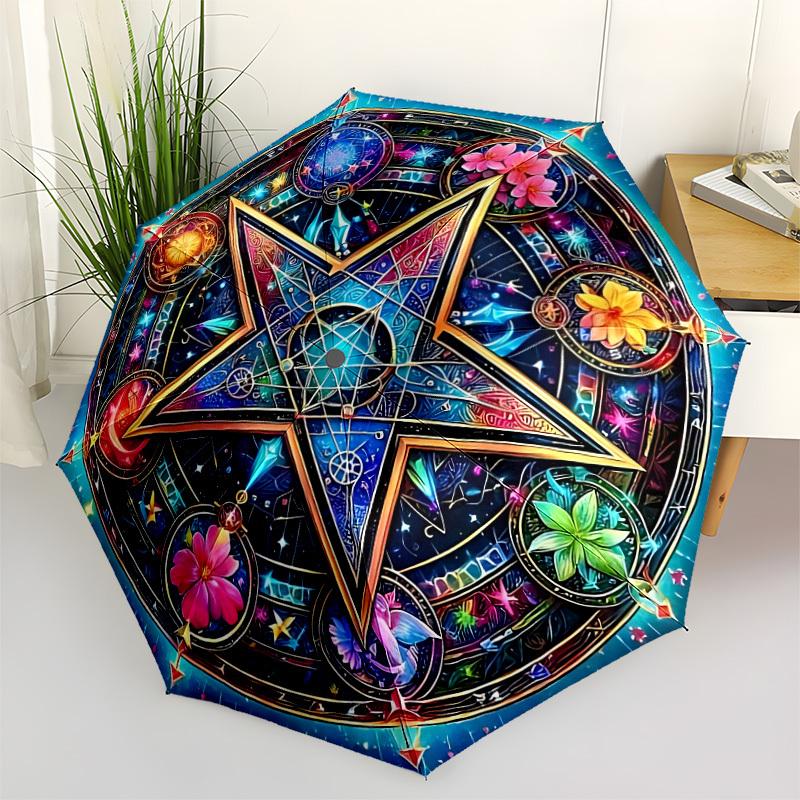 1PC Mystic Mandala Automatic Open/close, All-Season Portable Folding Umbrella for Women & Men Yy250919177