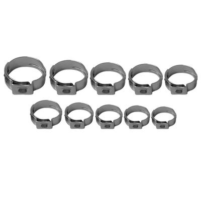 10pcs Single Ear Hydraulic Hose Clamps Stainless Steel Hydraulic Hose Clamp Kit Train Ship Auto Car Accessories